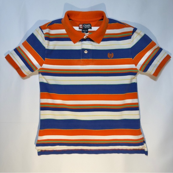 Chaps Boys Striped Short Sleeve Polo Shirt Size M (10-12) ~ Excellent - Picture 2 of 8